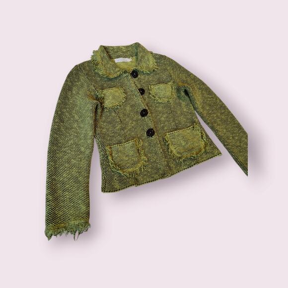 Willow Women's Green‎ Cotton Blend Weave Jacket Sz Small - Picture 3 of 8